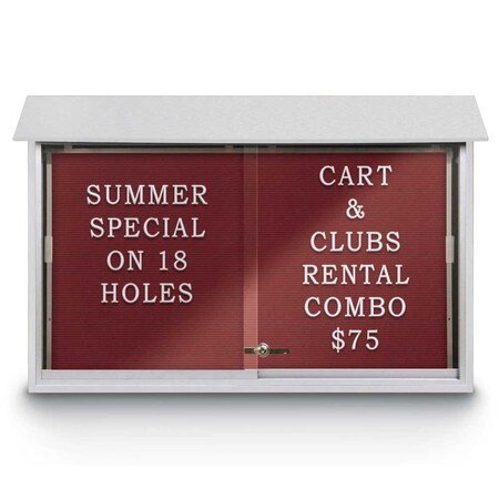 United Visual Products Outdoor Enclosed Combo Board, 72"x36", Bronze Frame/Burgundy & Pumice UVCB7236ODBZ-BURGUN-PUMICE